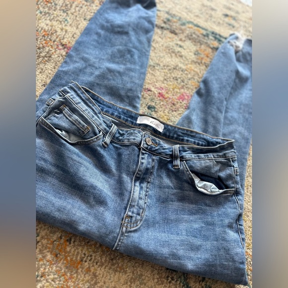 Women’s KanCan Ripped Edgy Jeans Cheetah Print Sections Size XL - Picture 2 of 13